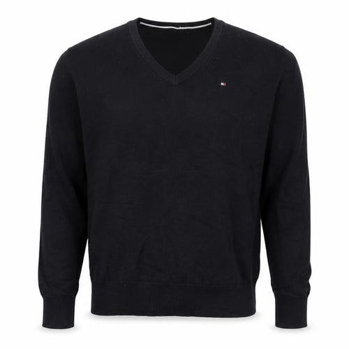 Tommy Hilfiger Men’s XS Black V-Neck Logo Cotton Blend Pullover Jumper