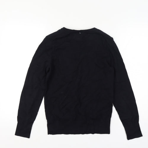 Tommy Hilfiger Men’s XS Black V-Neck Logo Cotton Blend Pullover Jumper