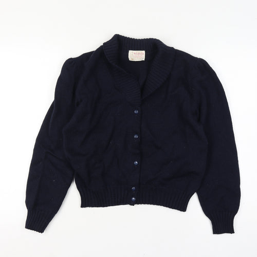 Pendleton Teens Blue Size 38 Wool Cable Knit V-Neck Cardigan