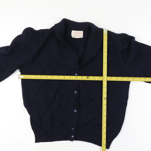 Pendleton Teens Blue Size 38 Wool Cable Knit V-Neck Cardigan