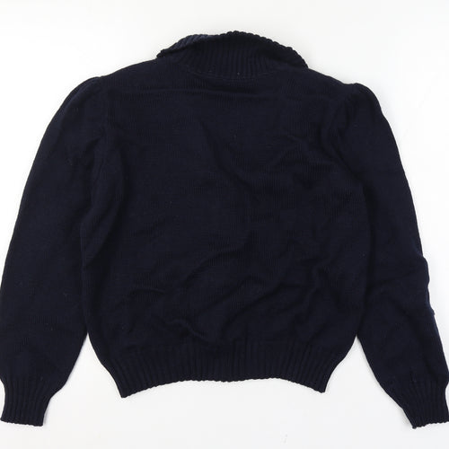 Pendleton Teens Blue Size 38 Wool Cable Knit V-Neck Cardigan
