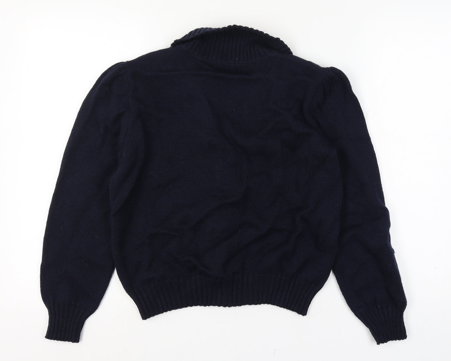 Pendleton Teens Blue Size 38 Wool Cable Knit V-Neck Cardigan