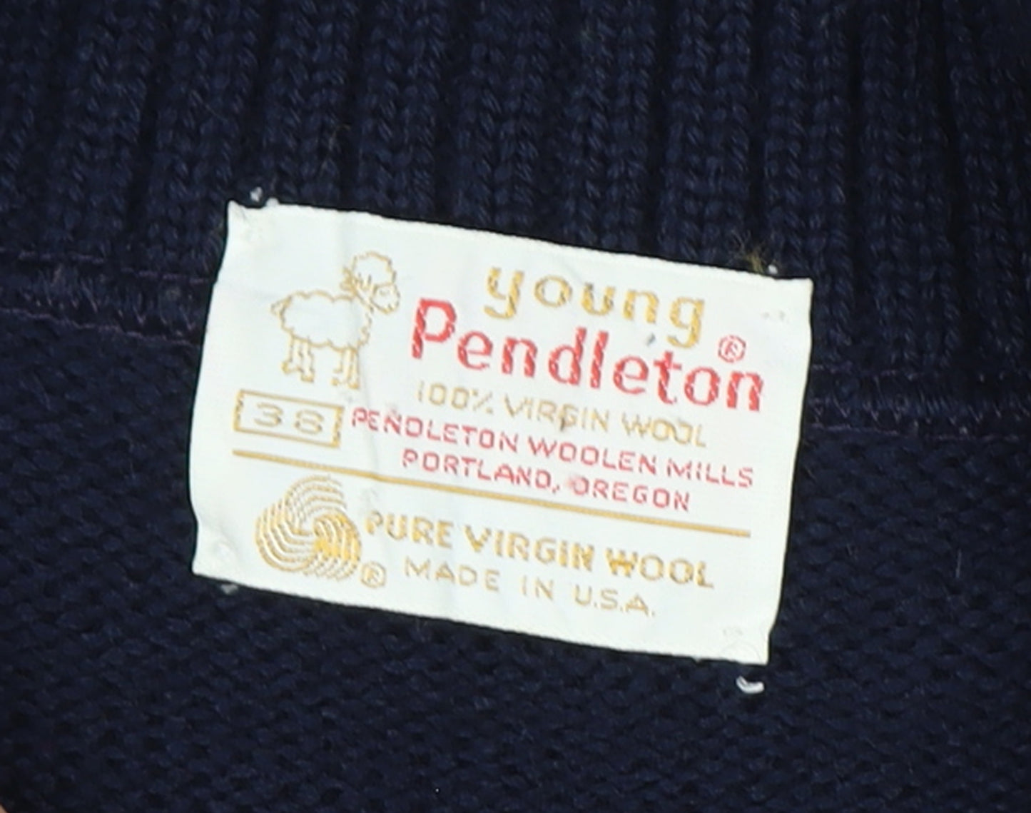Pendleton Teens Blue Size 38 Wool Cable Knit V-Neck Cardigan
