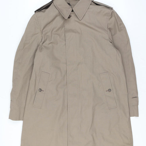 London Fog Men’s Beige 38 Regular Trench Coat Long Classic