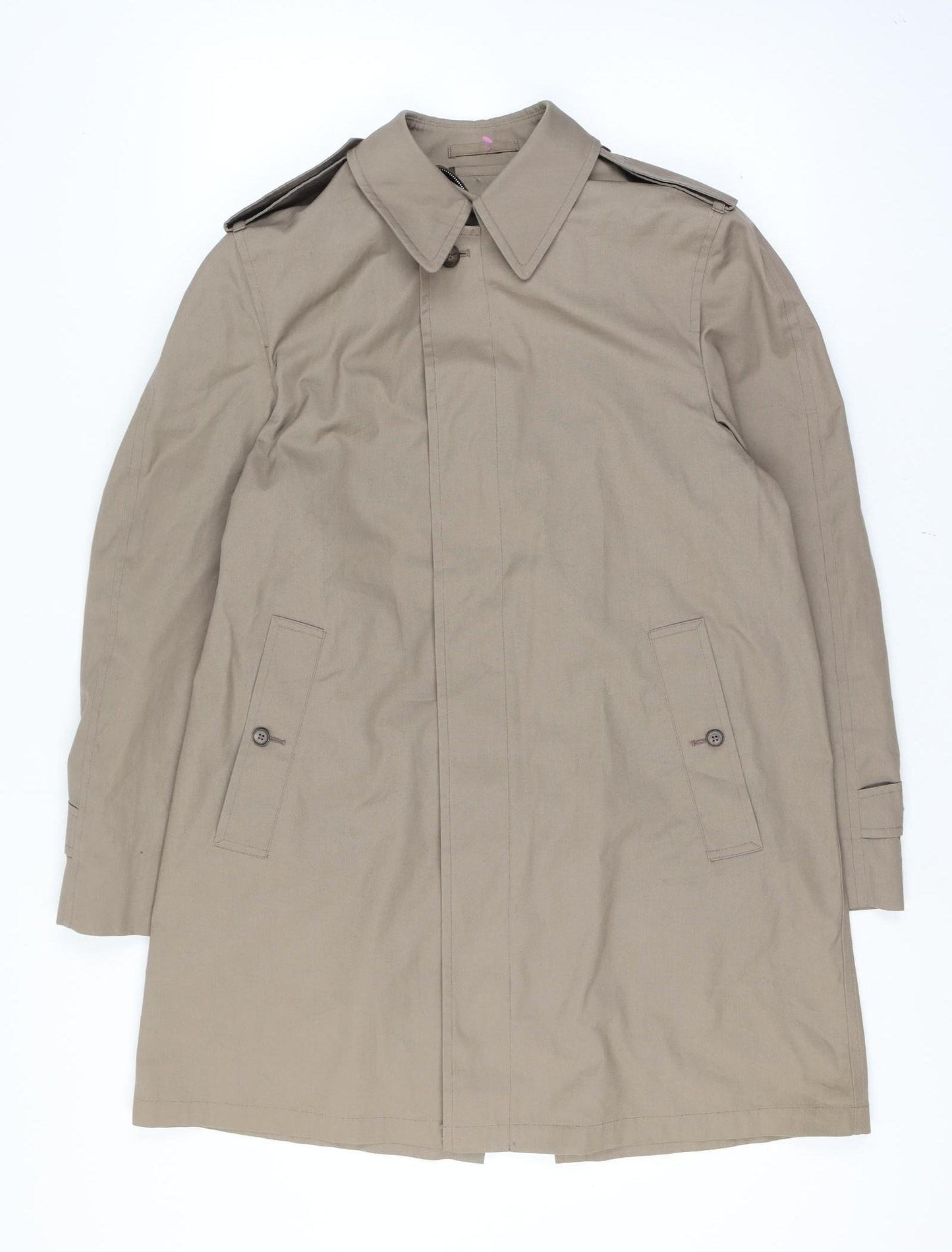 London Fog Men’s Beige 38 Regular Trench Coat Long Classic