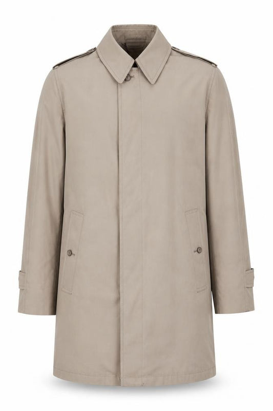 London Fog Men’s Beige 38 Regular Trench Coat Long Classic