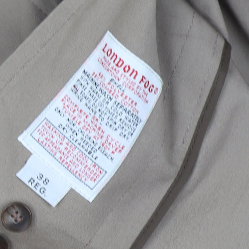 London Fog Men’s Beige 38 Regular Trench Coat Long Classic