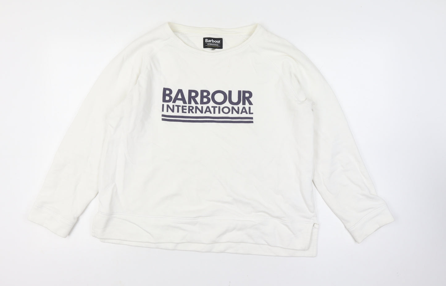 Barbour Women’s White Size 18 Logo Pullover Sweatshirt Crew Neck