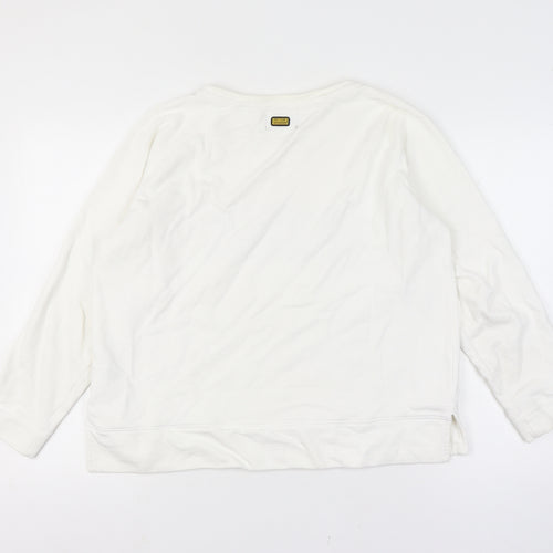 Barbour Women’s White Size 18 Logo Pullover Sweatshirt Crew Neck