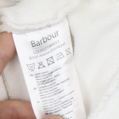 Barbour Women’s White Size 18 Logo Pullover Sweatshirt Crew Neck