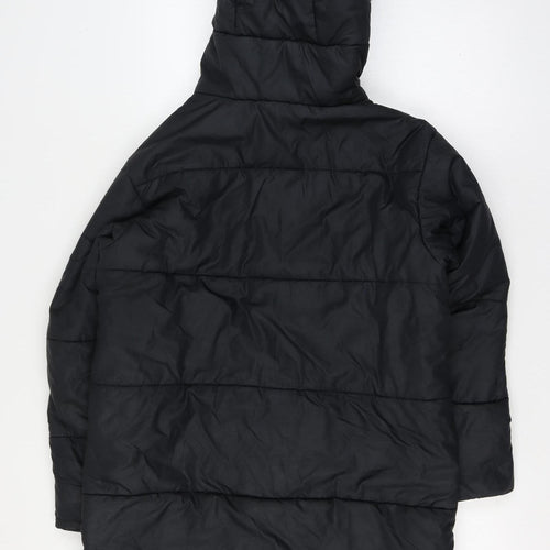 Nike Men’s Black Large Long Hooded Puffer Jacket Logo