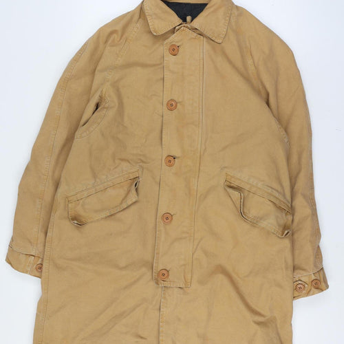 Cala Furla 1962 Men’s XL Beige Mid-Length Buttoned Lined Overcoat