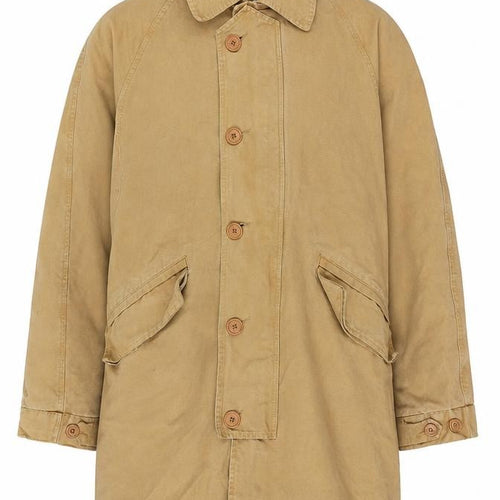 Cala Furla 1962 Men’s XL Beige Mid-Length Buttoned Lined Overcoat