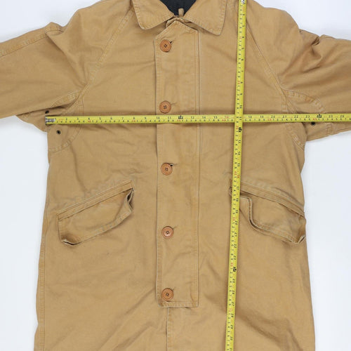 Cala Furla 1962 Men’s XL Beige Mid-Length Buttoned Lined Overcoat