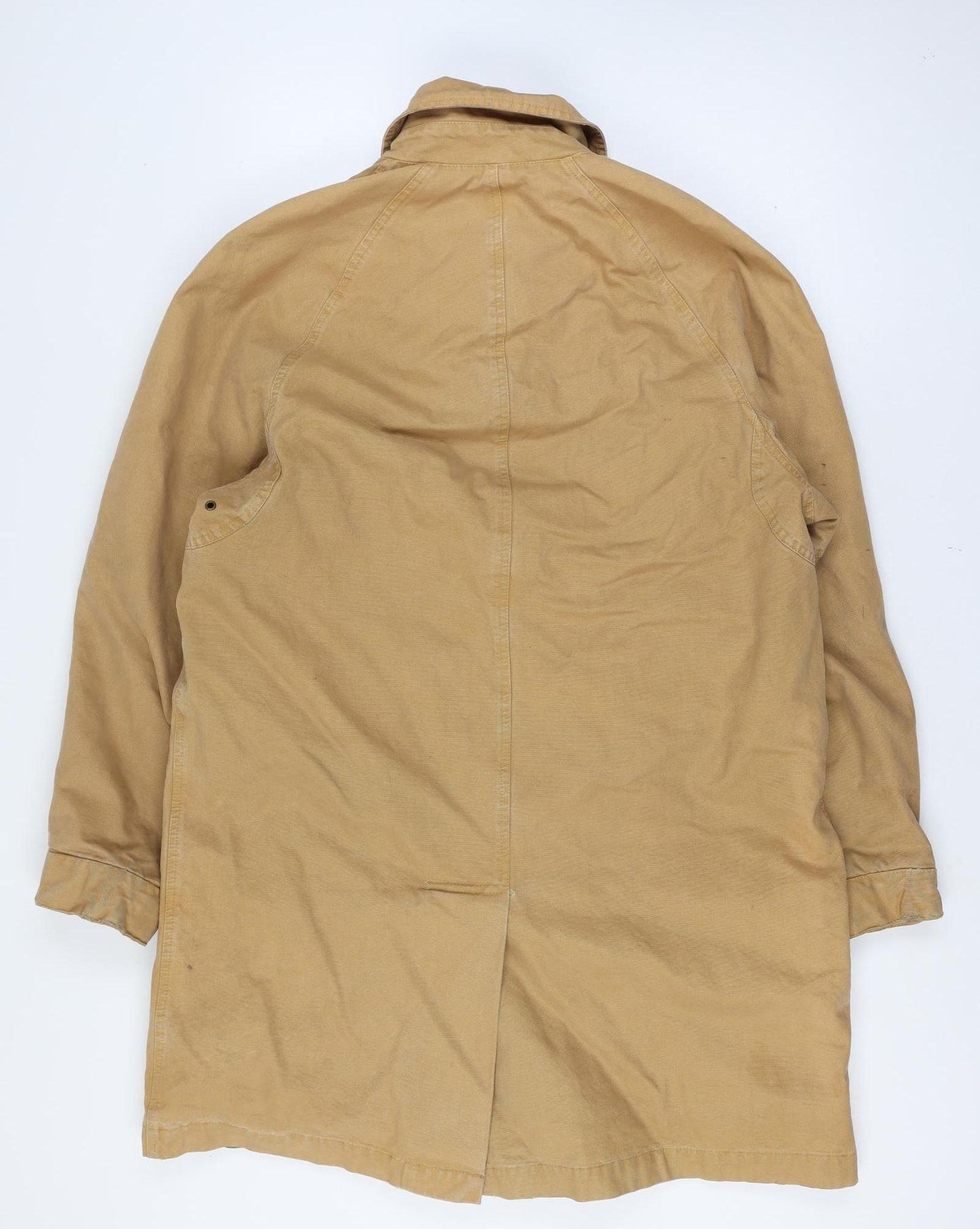 Cala Furla 1962 Men’s XL Beige Mid-Length Buttoned Lined Overcoat