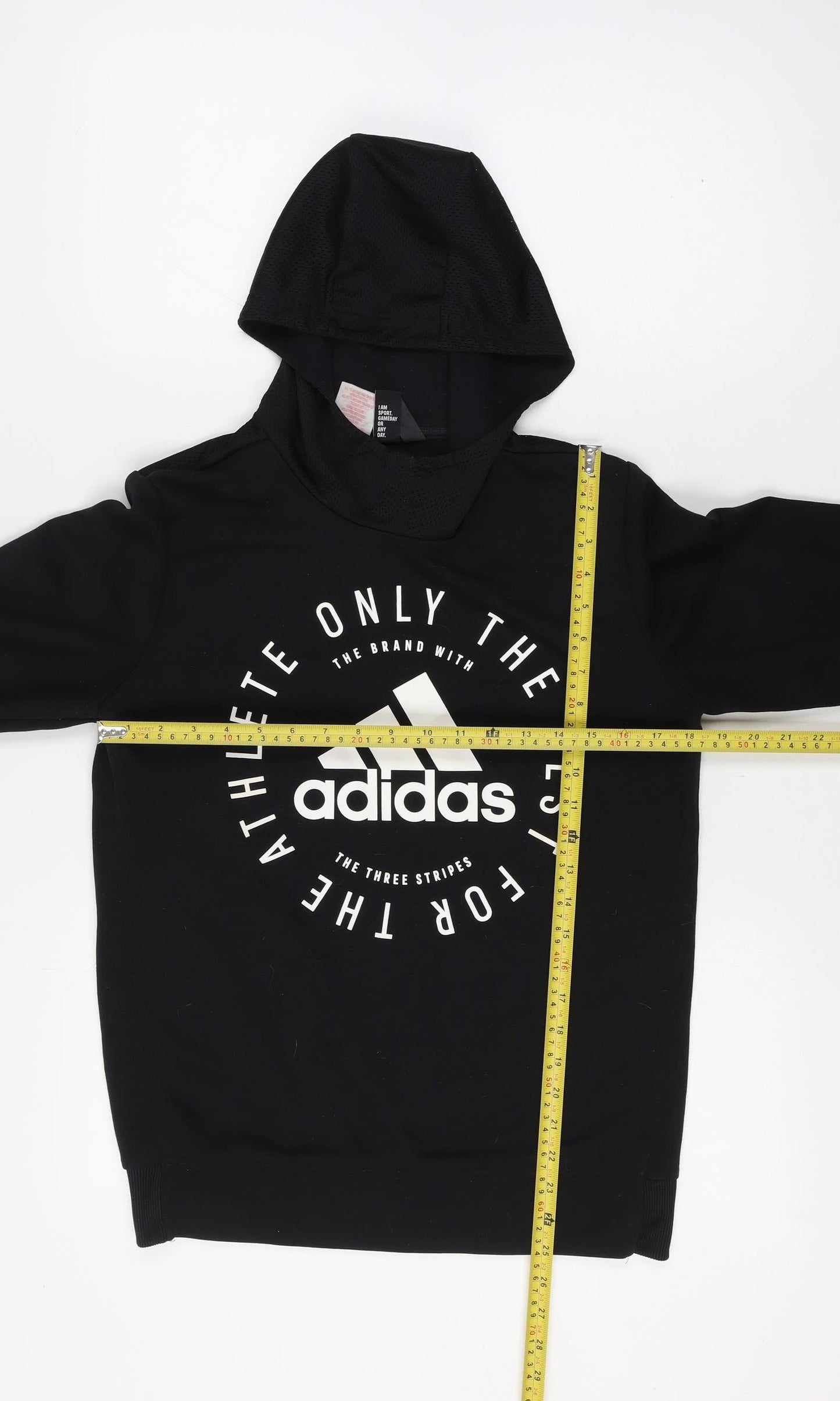 adidas Boys Black Logo 15-16 Years Graphic Pullover Hoodie