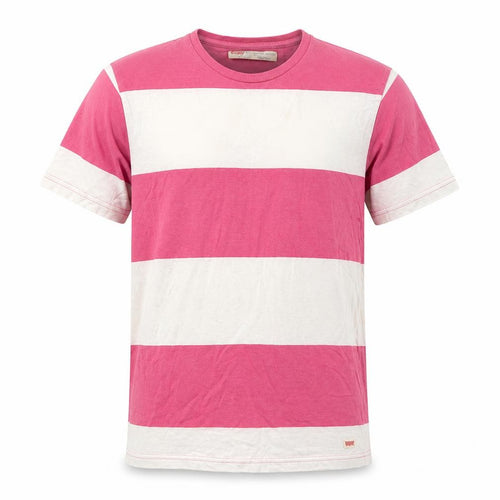 Levi's Mens Pink White Striped Slim Fit Cotton T-Shirt M
