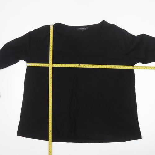 Live Unlimited Women's Black Size 20 Basic V-Neck Long Sleeve Cotton Top