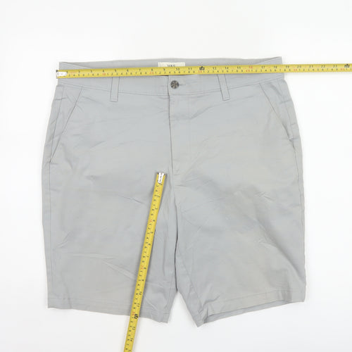 Marks and Spencer Men's Grey 36 Regular Cotton Stretch Chino Shorts