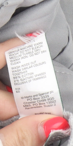 Marks and Spencer Men's Grey 36 Regular Cotton Stretch Chino Shorts