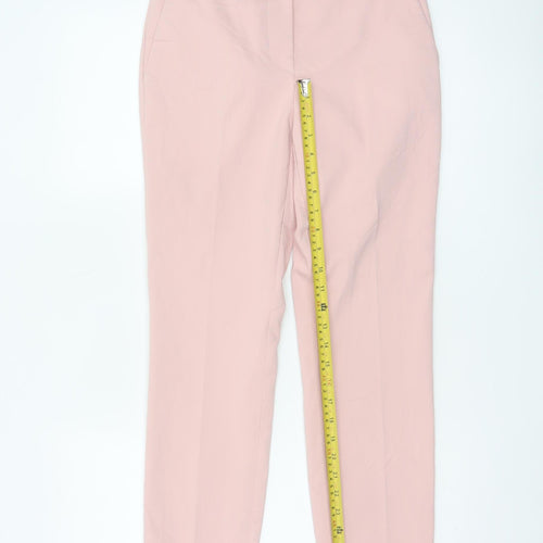 Zara Women Pink S Tapered Stretch Tailored Trousers