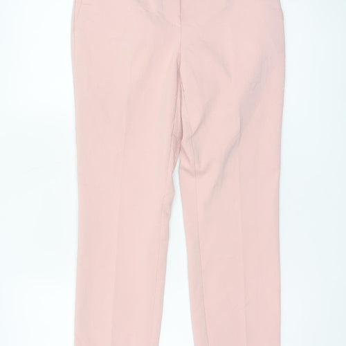 Zara Women Pink S Tapered Stretch Tailored Trousers