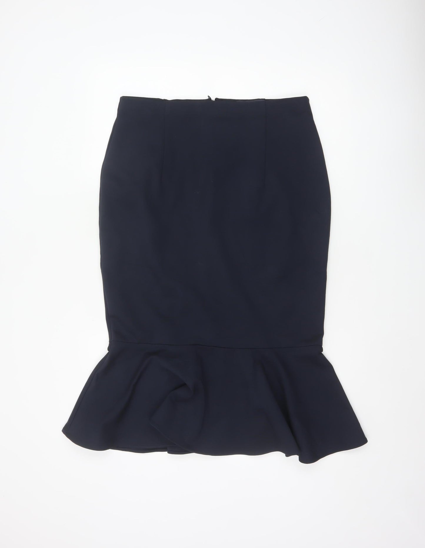 Marks & Spencer Women Blue UK 14 Trumpet Midi Stretch Skirt