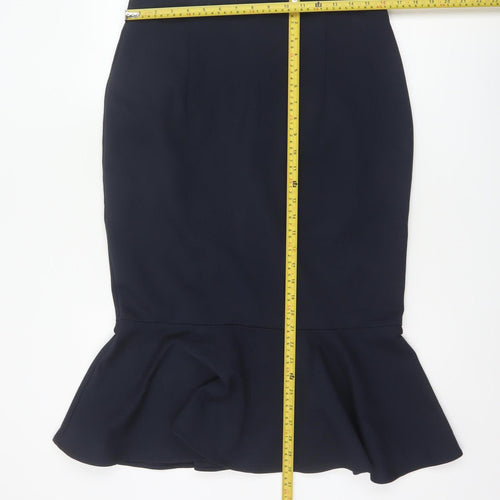 Marks & Spencer Women Blue UK 14 Trumpet Midi Stretch Skirt
