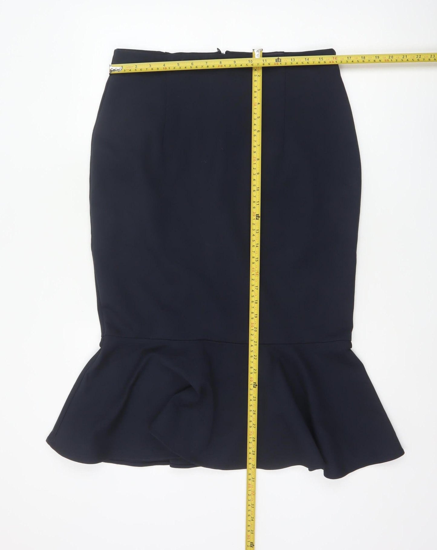 Marks & Spencer Women Blue UK 14 Trumpet Midi Stretch Skirt