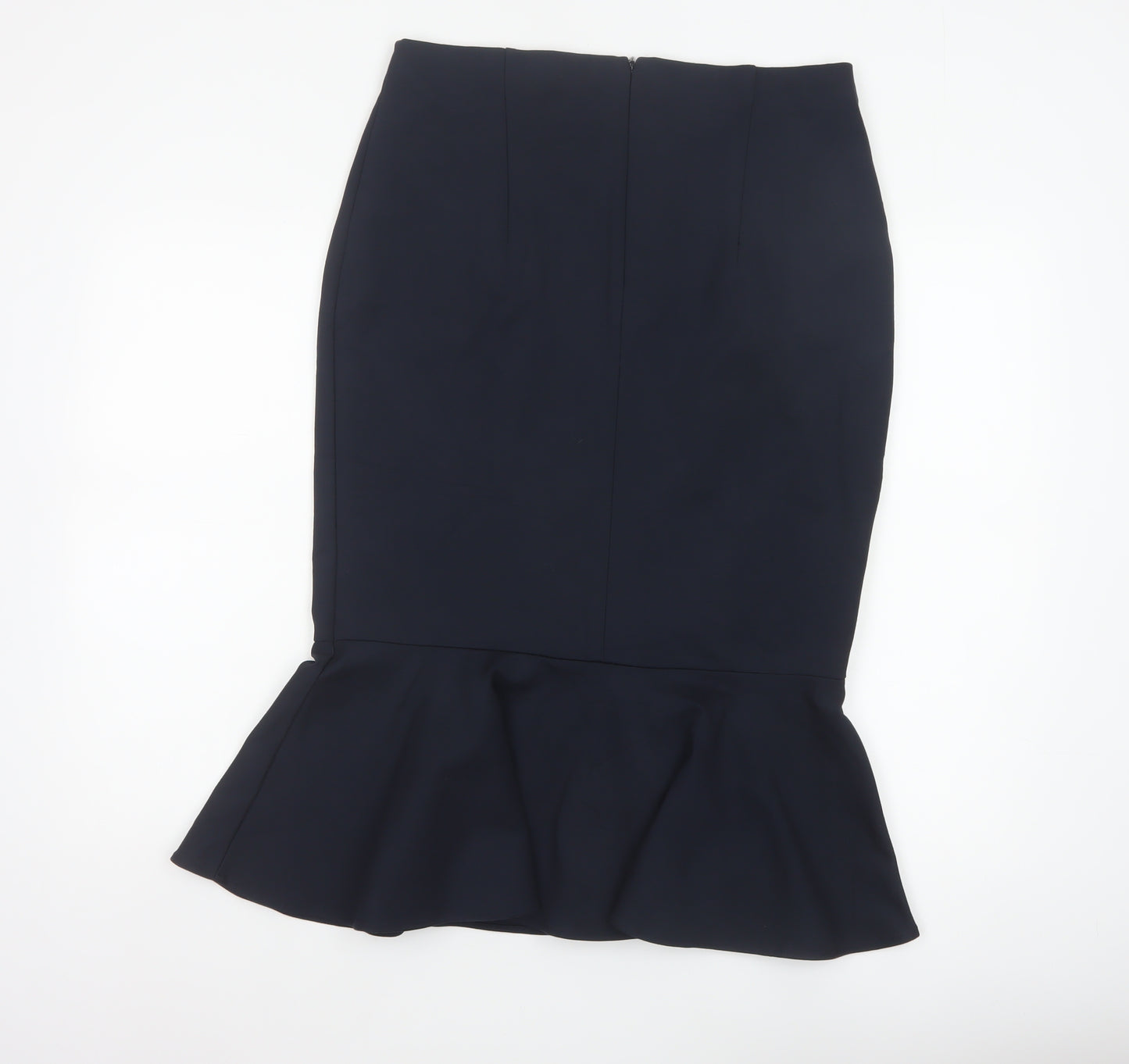 Marks & Spencer Women Blue UK 14 Trumpet Midi Stretch Skirt