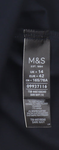 Marks & Spencer Women Blue UK 14 Trumpet Midi Stretch Skirt