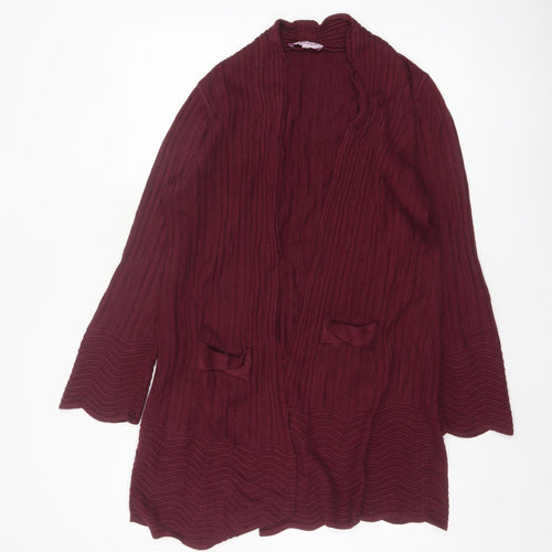 Marks and Spencer Per Una Women Red Size 12 Open Knit Cardigan