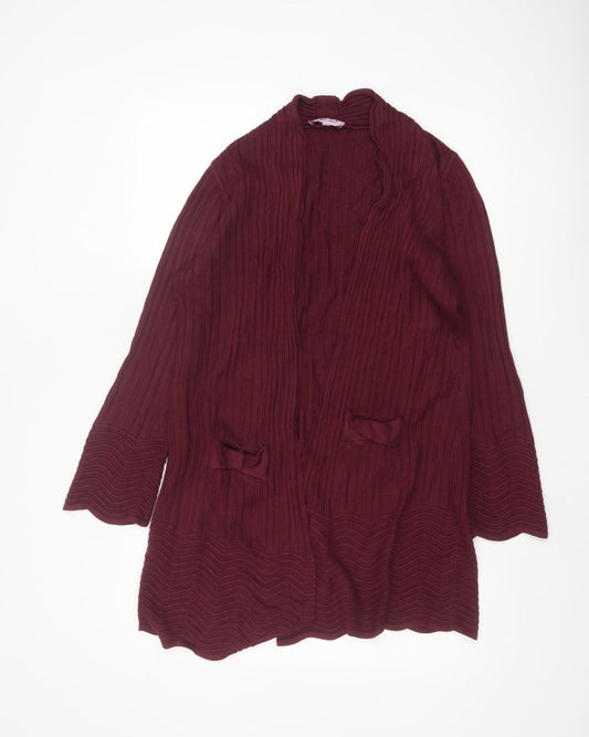 Marks and Spencer Per Una Women Red Size 12 Open Knit Cardigan