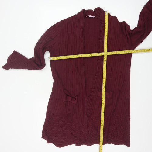 Marks and Spencer Per Una Women Red Size 12 Open Knit Cardigan
