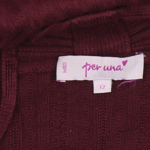 Marks and Spencer Per Una Women Red Size 12 Open Knit Cardigan