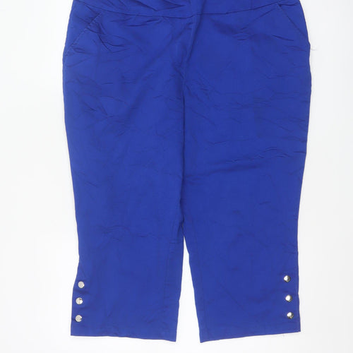 Kaleidoscope Women Blue UK 18 Capri Cropped Stretch Trousers