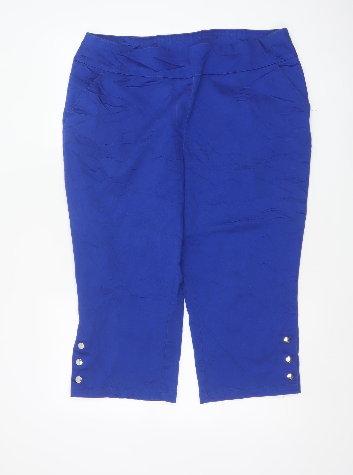Kaleidoscope Women Blue UK 18 Capri Cropped Stretch Trousers