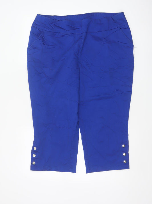 Kaleidoscope Women Blue UK 18 Capri Cropped Stretch Trousers