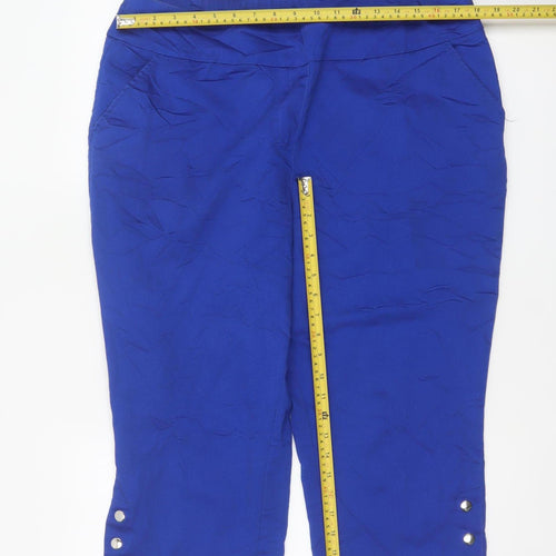 Kaleidoscope Women Blue UK 18 Capri Cropped Stretch Trousers