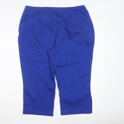 Kaleidoscope Women Blue UK 18 Capri Cropped Stretch Trousers