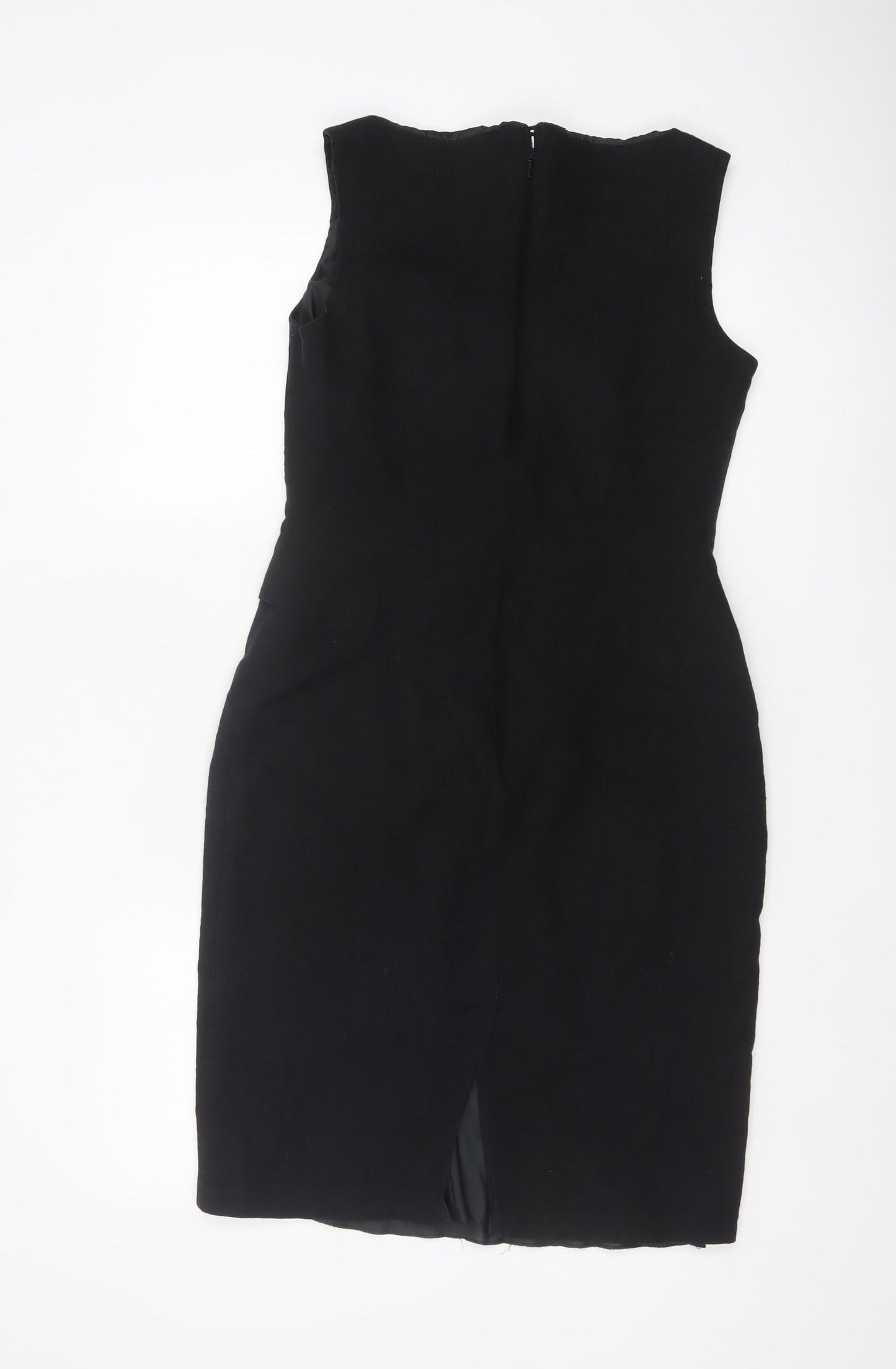 Marks and Spencer Per Una Women Black UK 12 Sleeveless Pencil Midi Dress
