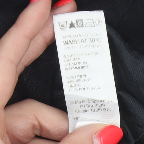 Marks and Spencer Per Una Women Black UK 12 Sleeveless Pencil Midi Dress