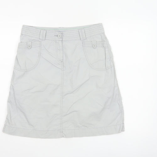 Marks and Spencer Women's Grey UK 12 Straight Knee Length Cotton Skirt