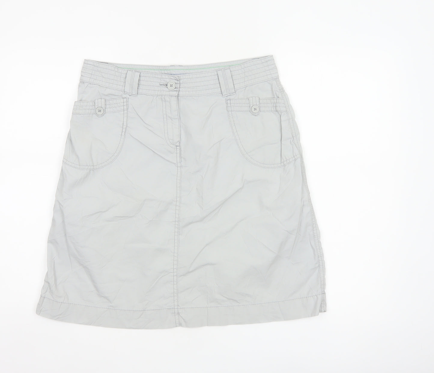 Marks and Spencer Women's Grey UK 12 Straight Knee Length Cotton Skirt