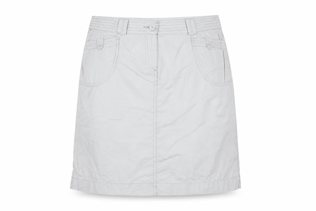 Marks and Spencer Women's Grey UK 12 Straight Knee Length Cotton Skirt