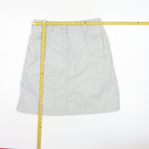 Marks and Spencer Women's Grey UK 12 Straight Knee Length Cotton Skirt