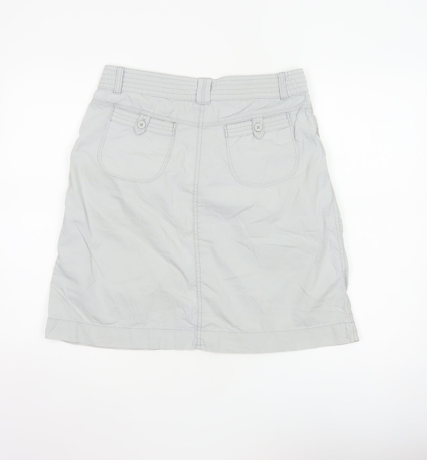 Marks and Spencer Women's Grey UK 12 Straight Knee Length Cotton Skirt