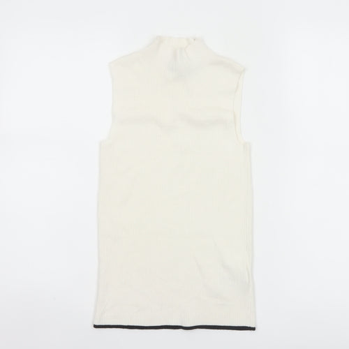 Marks and Spencer Women Ivory UK 6 Ribbed Mock Neck Knit Tank