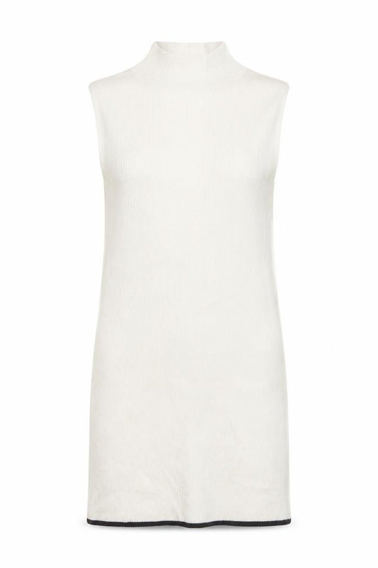 Marks and Spencer Women Ivory UK 6 Ribbed Mock Neck Knit Tank