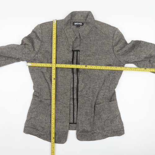Kasper Women’s Grey Linen Blend Open Front Tweed Jacket Size 8